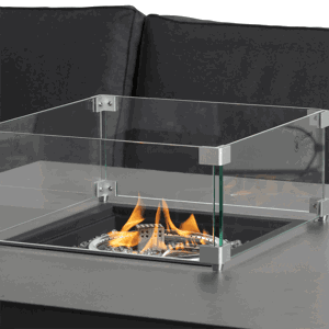 Fierza 6 Seater Garden Corner Set With Rising Firepit Table